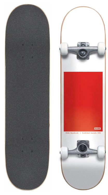 Globe Complete Skateboard G0 Block Serif White/Red 8"