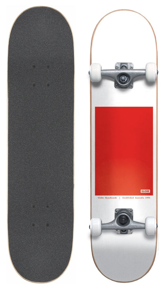Globe Complete Skateboard G0 Block Serif White/Red 8"