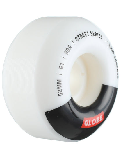Globe Skateboard Wheels G1 Street White/Black/Bar 52mm