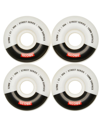 Globe Skateboard Wheels G1 Street White/Black/Bar 52mm