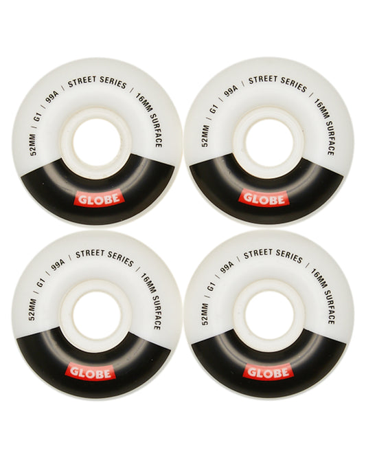 Globe Skateboard Wheels G1 Street White/Black/Bar 52mm