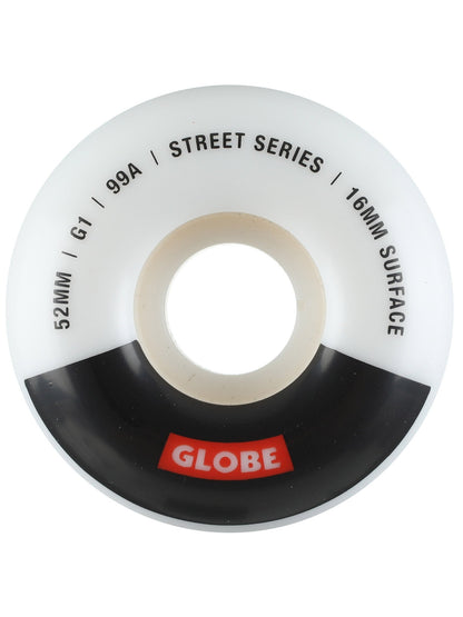 Globe Skateboard Wheels G1 Street White/Black/Bar 52mm