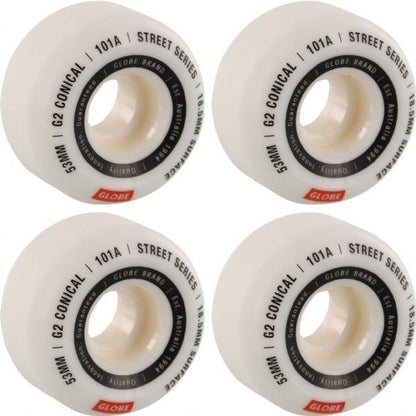 Globe Skateboard Wheels G2 Conical Street White/Essential 53mm