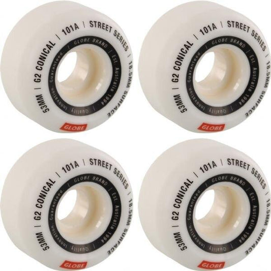 Globe Skateboard Wheels G2 Conical Street White/Essential 53mm