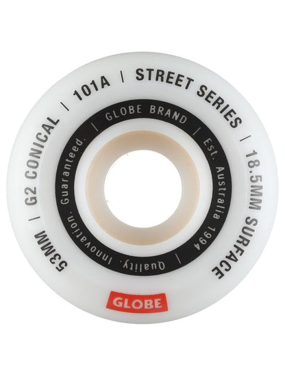 Globe Skateboard Wheels G2 Conical Street White/Essential 53mm