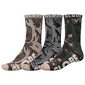 Globe Socks 3 Pack Eco Camo Crew Size 7 11 Skateboard Sox