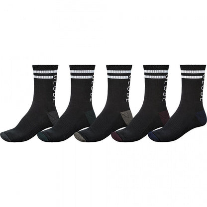 Globe Socks 5 Pack Carter Crew Assorted Black SIZE 7-11 Skateboard Sox