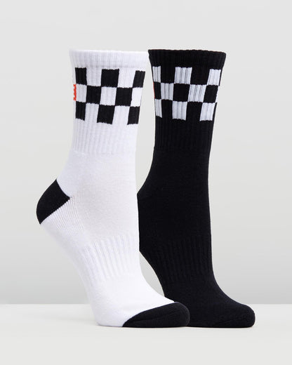 Globe Socks 5 Pack Checker Crew Black White SIZE 7-11 Skateboard Sox