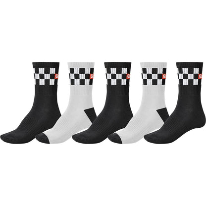 Globe Socks 5 Pack Checker Crew Black White SIZE 7-11 Skateboard Sox