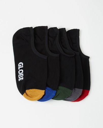 Globe Socks 5 Pack Dip Invisible No Show Assorted Size 7-11 Skateboard Sox