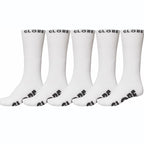 Globe Socks 5 Pack Whiteout Crew White Size 7 11 Skateboard Sox