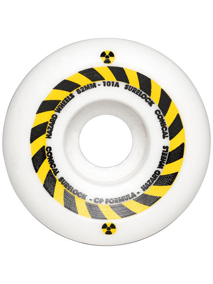 Hazard Skateboard Wheels Sign CP Conical Surelock White 54MM