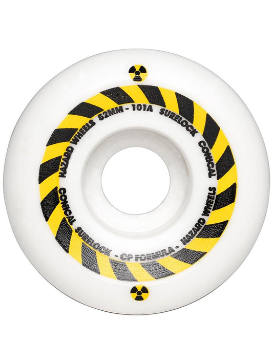Hazard Skateboard Wheels Sign CP Conical Surelock White 54MM