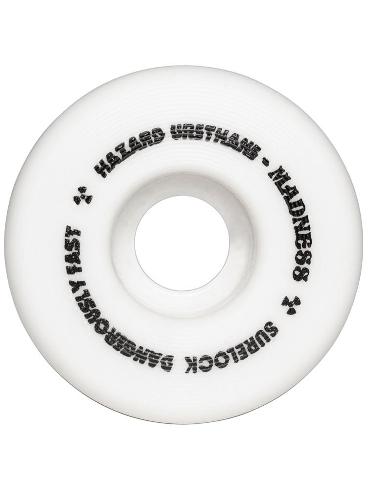 Hazard Skateboard Wheels Sign CP Conical Surelock White 54MM