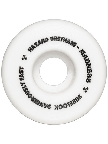 Hazard Skateboard Wheels Sign CP Conical Surelock White 54MM