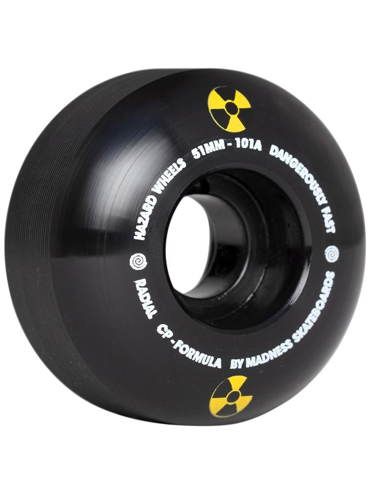 Hazard Skateboard Wheels Swirl CP Radial Black 53MM