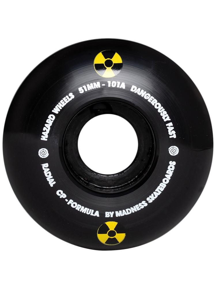 Hazard Skateboard Wheels Swirl CP Radial Black 53MM
