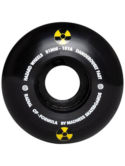 Hazard Skateboard Wheels Swirl CP Radial Black 53MM