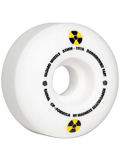 Hazard Skateboard Wheels Swirl CP Radial White 60MM