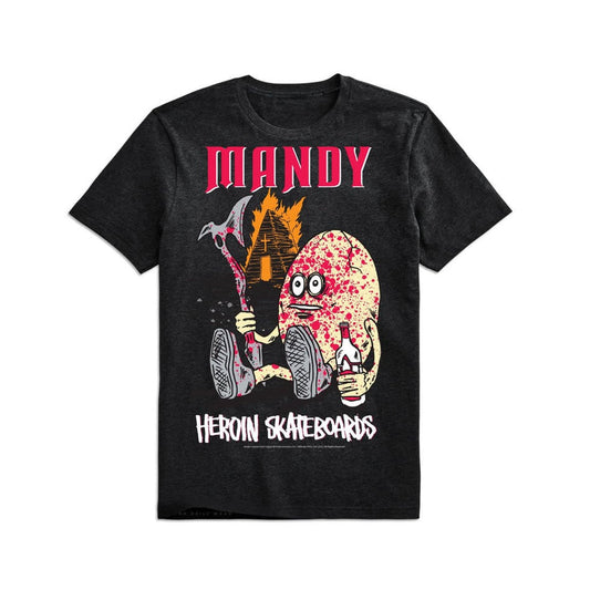 Heroin Tee Mandy Egg Black Skateboard T-Shirt