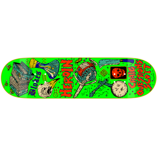 Heroin Skateboard Deck Craig Questions Life 9"