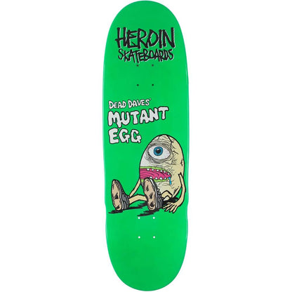 Heroin Skateboard Deck Dead Dave Mutant Egg 9.6" Shaped