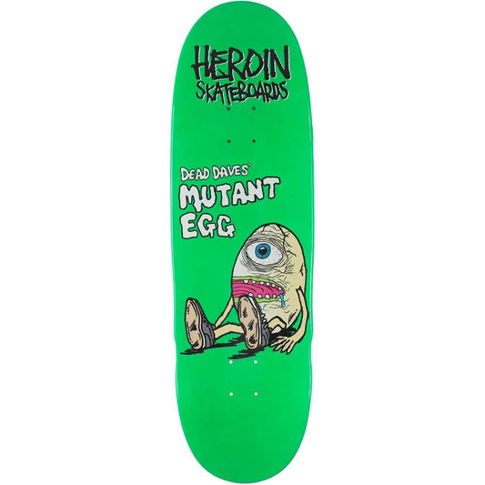 Heroin Skateboard Deck Dead Dave Mutant Egg 9.6" Shaped