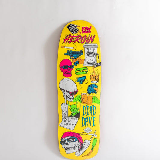 Heroin Skateboard Deck Dead Dave Video City 9.3" Shaped