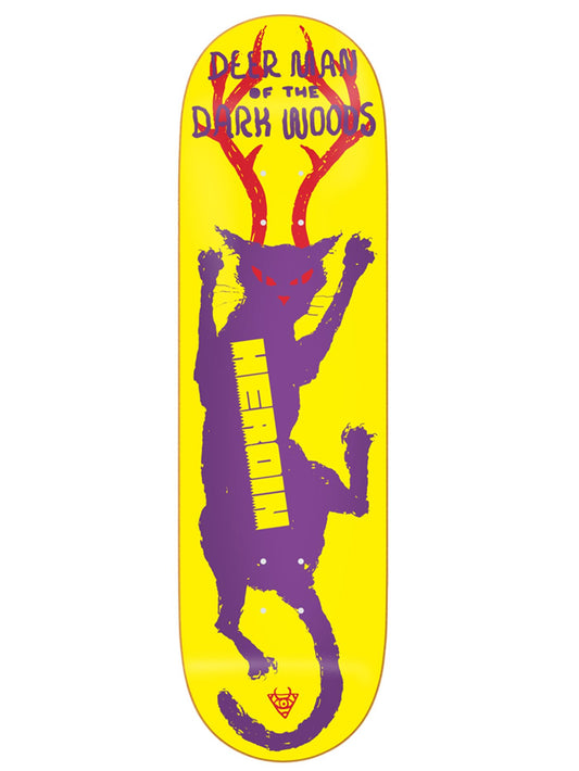 Heroin Skateboard Deck Deer Man Giallo 9"