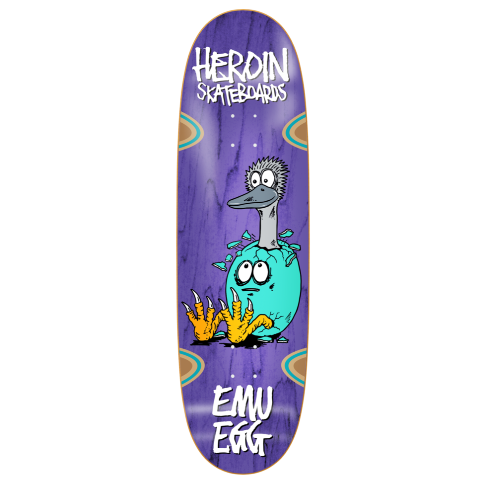 Heroin Skateboard Deck Emu Egg 9 125 Shaped Limited Edition