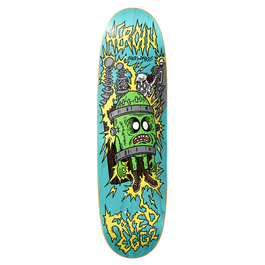 Heroin Skateboard Deck Fried Egg 2 8.9" Razor edge and Wheel Wells