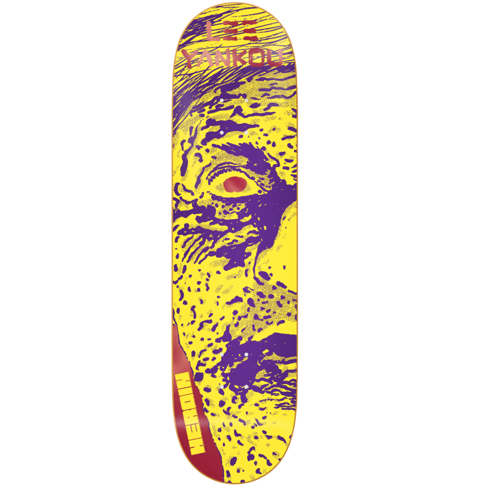 Heroin Skateboard Deck Lee Yankou Giallo 8 25