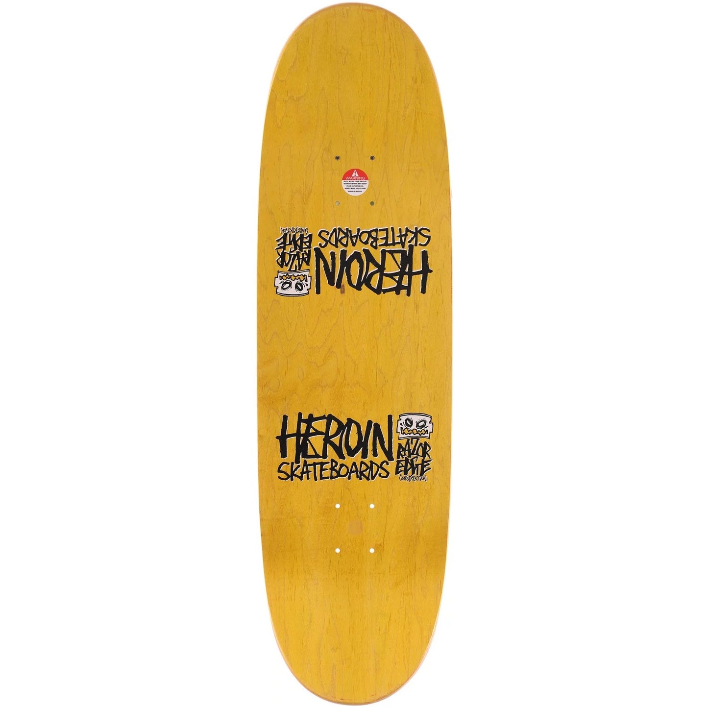 Heroin Skateboard Deck Symmetrical Egg 9.25" Shaped (Wheel Wells)