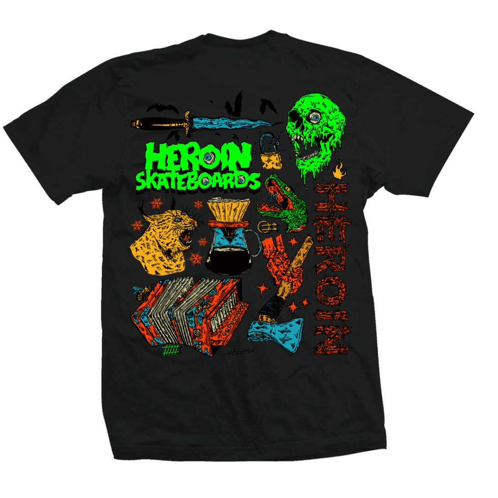 Heroin Tee Life Black Skateboard T-Shirt