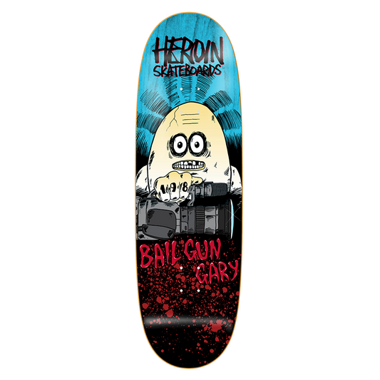 Heroin Skateboard Deck Bail Gun Gary Symmetrical Egg 9.75"