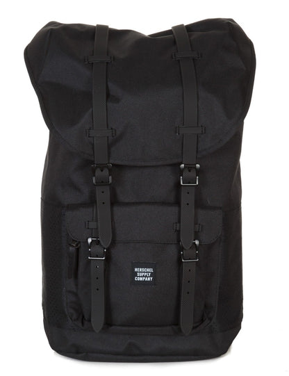 Herschel Supply Co Backpack Little America Black Rubber Mesh School Travel Bag