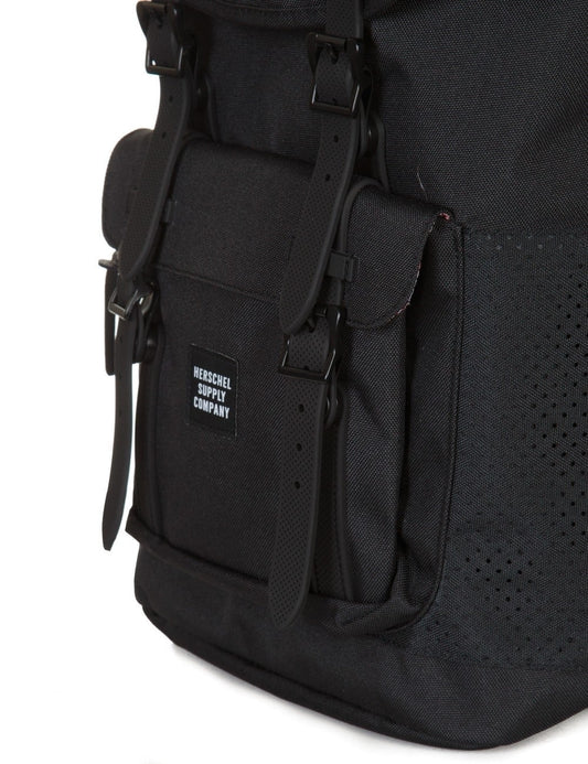 Herschel Supply Co Backpack Little America Black Rubber Mesh School Travel Bag