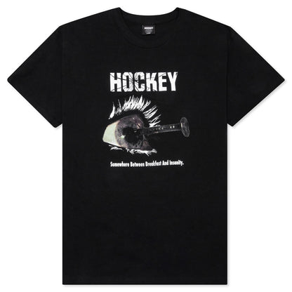 Hockey Tee Breakfast-Insanity Black Skateboard T-Shirt