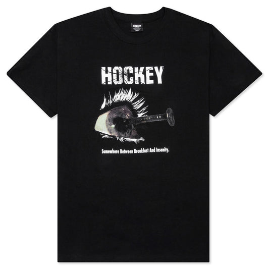 Hockey Tee Breakfast-Insanity Black Skateboard T-Shirt