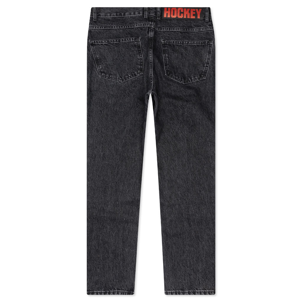 Hockey Jeans Double Knee Black Skateboard Pants
