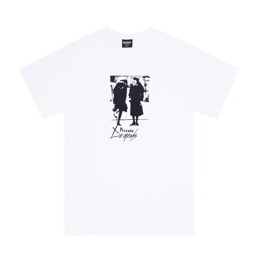 Hockey Tee Private Demons White Skateboard T-Shirt