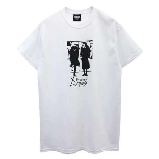 Hockey Tee Private Demons White Skateboard T-Shirt