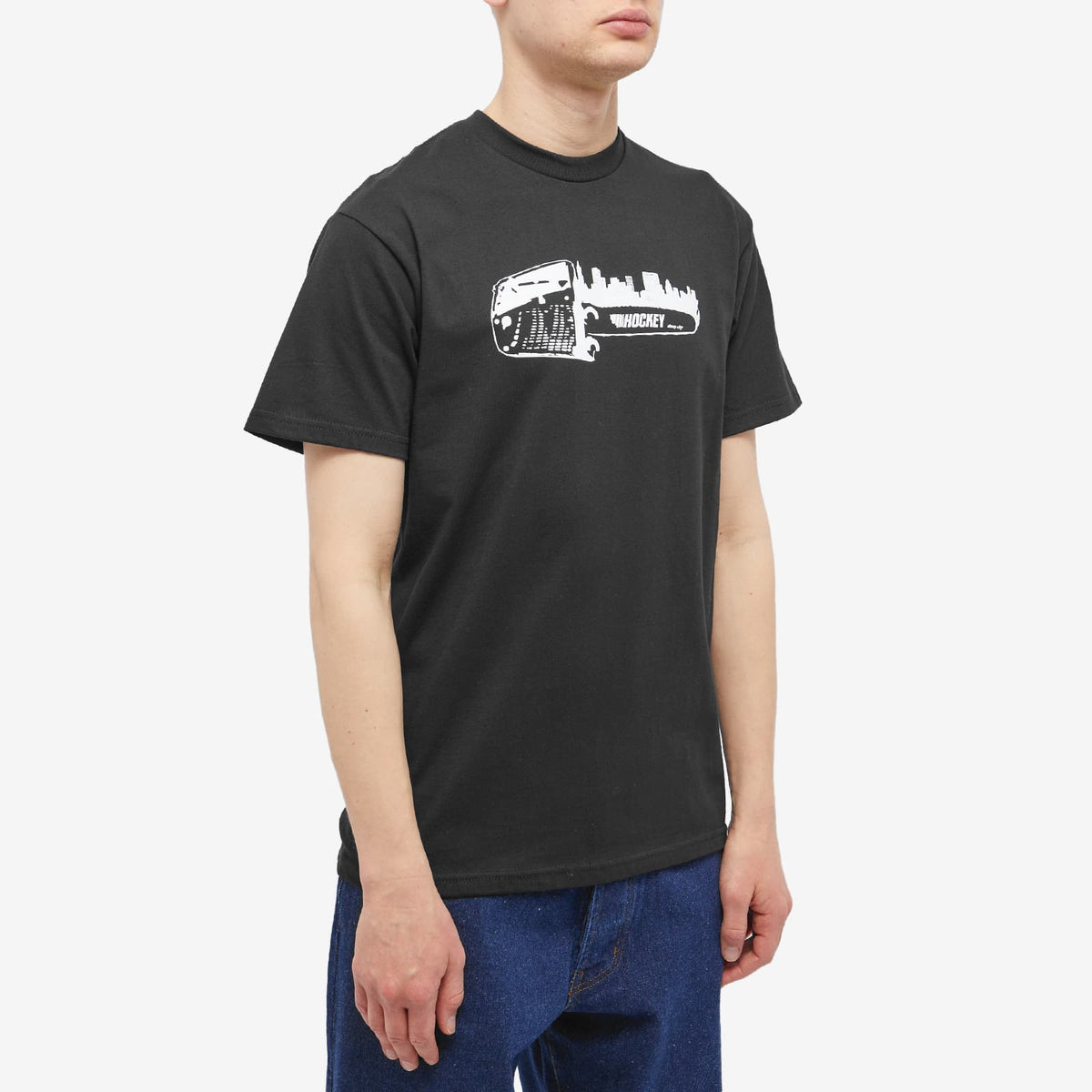 Hockey Tee Sharp City Black Skateboard T Shirt