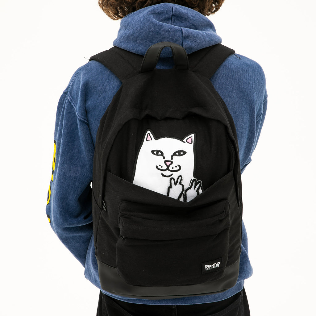 Rip N Dip Backpack Lord Nermal Peace Hands Removable Black Skate Bag
