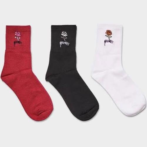 Stussy Socks Womens 80 Rose Sock 3 Pack OSFM