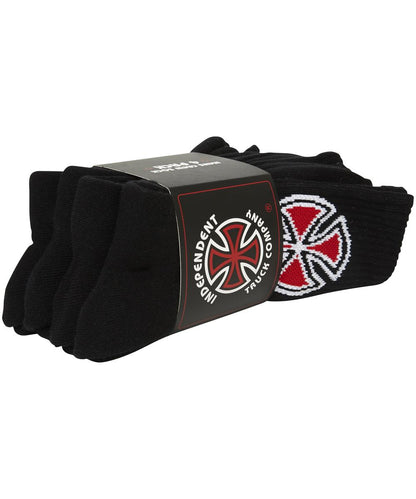 Indy Socks 4 Pack Black OG Cross Crew Size 6-10 Mens Independent Skateboard Sox