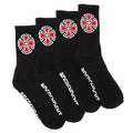 Indy Socks 4 Pack Black Og Cross Crew Size 6 10 Mens Independent Skateboard Sox