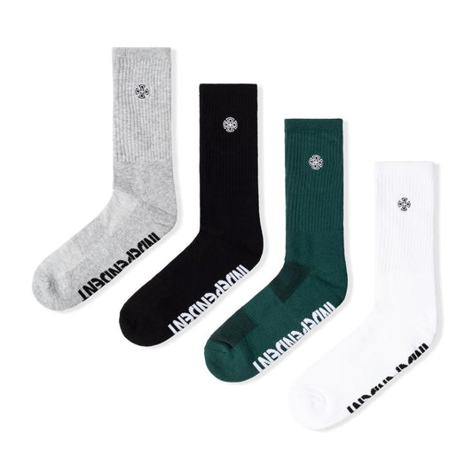Indy Socks 4 Pack Cross Embroidery Crew SIZE 6-10 Skateboard Sox