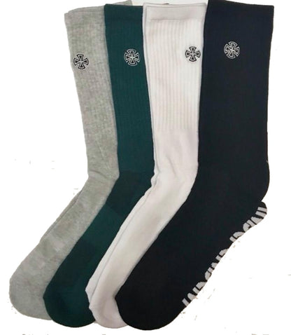Indy Socks 4 Pack Cross Embroidery Crew SIZE 6-10 Skateboard Sox