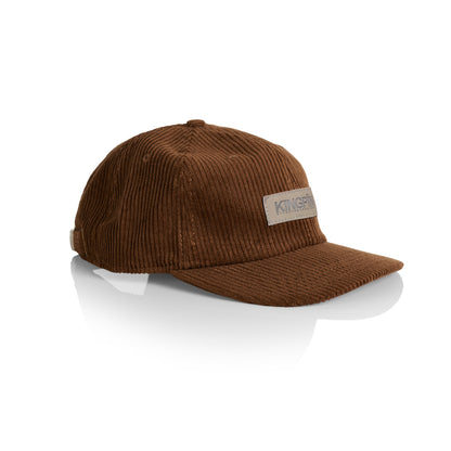 Kingpin Skate Supply Cap Cord Leather Box Patch Brown Strapback Skateboard Hat